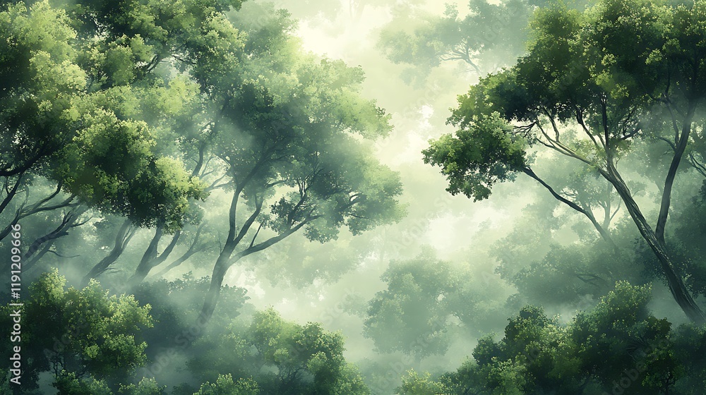 serene nature and green forest clearing in sunlit glow serene nature and green forest clearing in sunlit glow