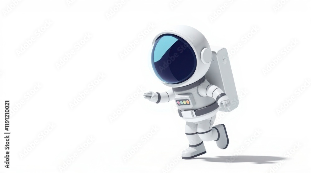 Positive cute robot pointing at a space. Copy space Positive cute robot pointing at a space. Copy space