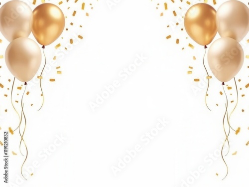 Golden Confetti Falling, Festive Background