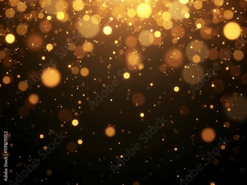 Golden Confetti Falling, Festive Background