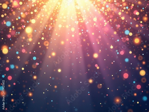 Golden Confetti Falling, Festive Background