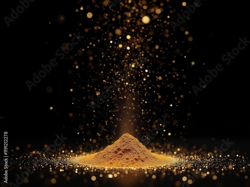 Golden Confetti Falling, Festive Background