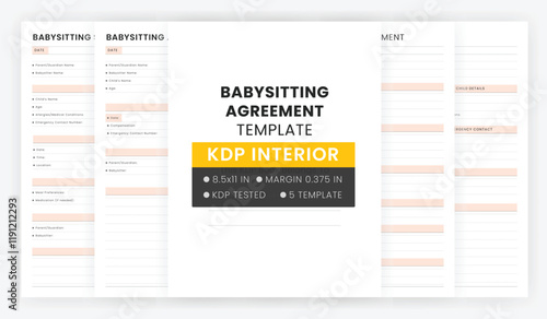 Babysitting Agreement Template, Editable Babysitting Contract Notes Agreement Sample Template Printable