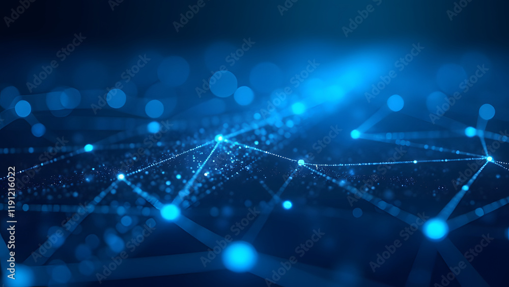 Fototapeta premium blue network, digital connection