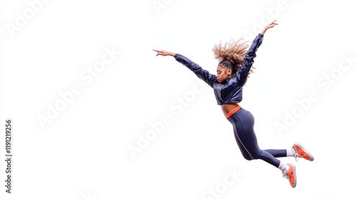 Wallpaper Mural Dynamic Dancer in Motion Isolated on White Background Torontodigital.ca