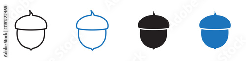 Acorns icon Flat line symbol