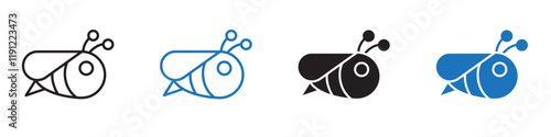 Bee icon Flat line symbol