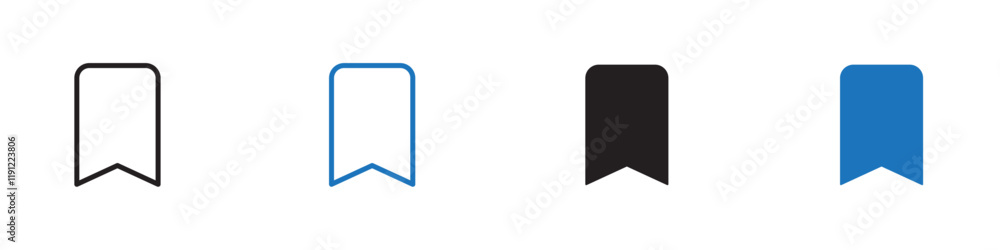 Bookmark icon Flat line symbol Bookmark icon Flat line symbol