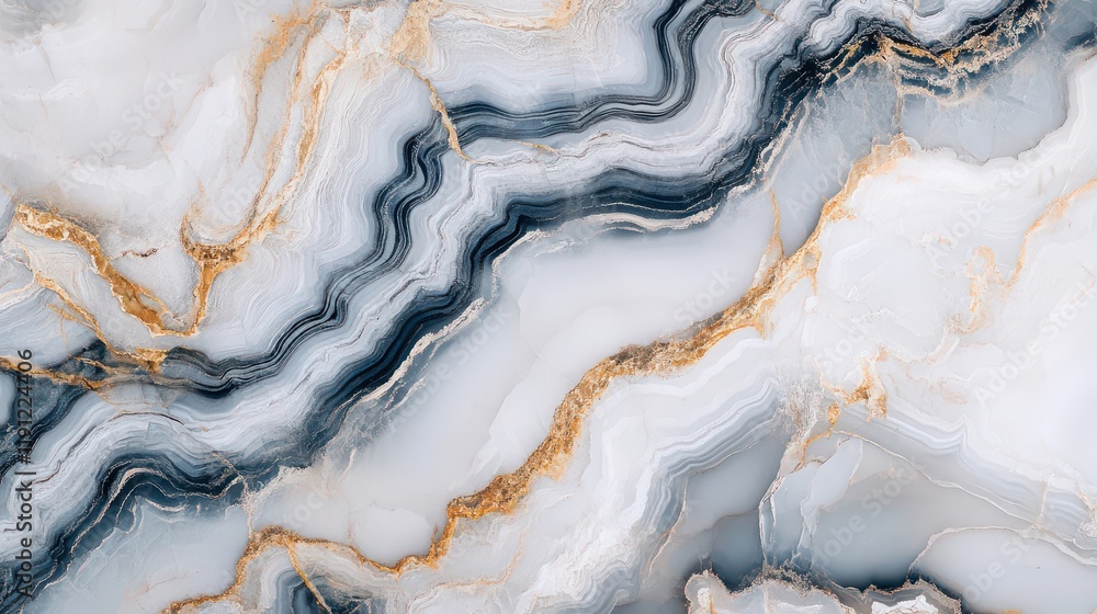Naklejka premium Elegant Blue and Gold Marble Texture Background