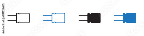 Capacitor icon Flat line symbol