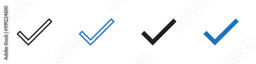 Checkmark icon Flat line symbol