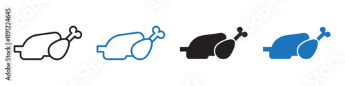 Chicken icon Flat line symbol