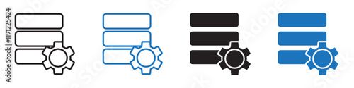 Data configuration icon Flat line symbol