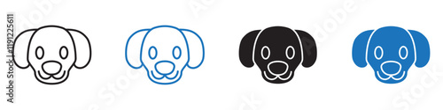 Dog icon Flat line symbol
