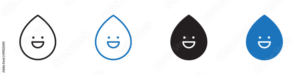 Droplets icon Flat line symbol Droplets icon Flat line symbol