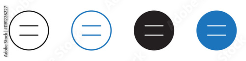 Equal sign icon Flat line symbol