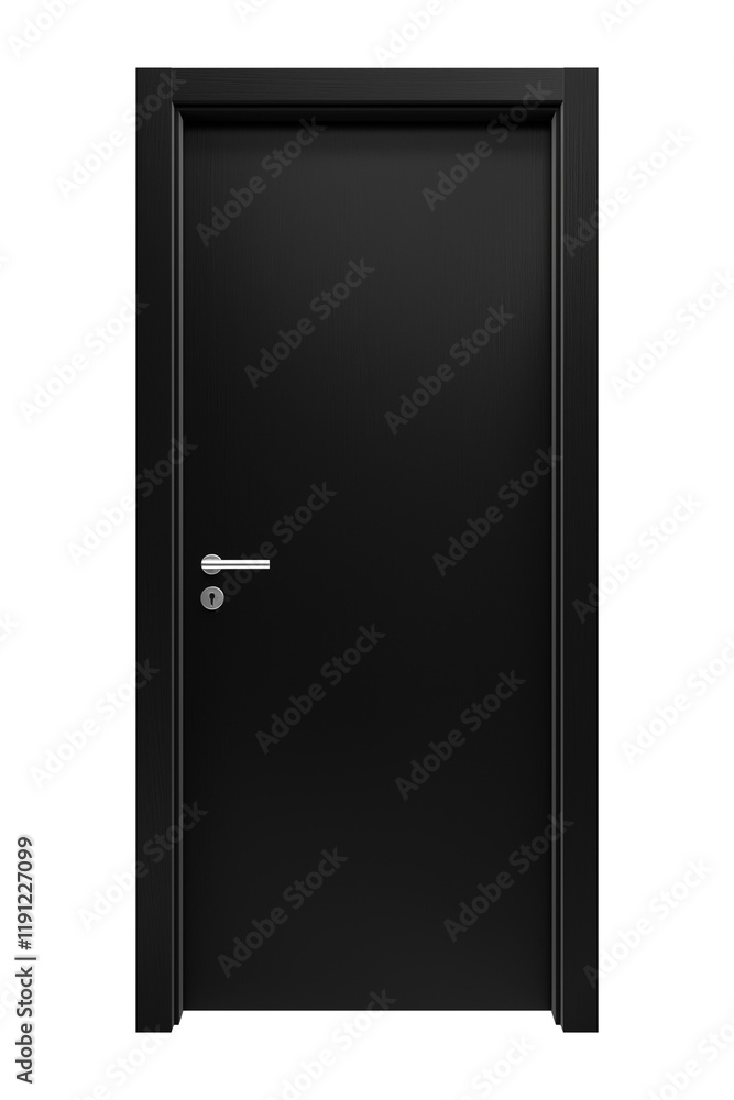 Black carbon fiber door with sleek modern design, isolated on transparency background, showcasing minimalist style and metallic handle for contemporary interiors Black carbon fiber door with sleek modern design, isolated on transparency background, showcasing minimalist style and metallic handle for contemporary interiors