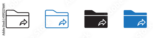 Folder shortcut icon Flat line symbol