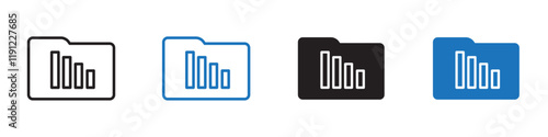 Folder stats decrease icon Flat line symbol
