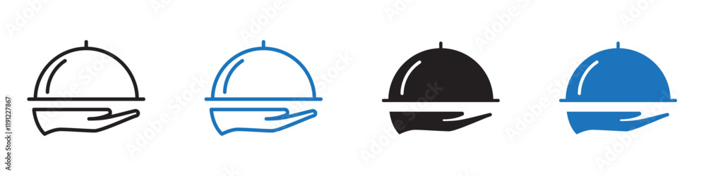 Food serve icon Flat line symbol Food serve icon Flat line symbol