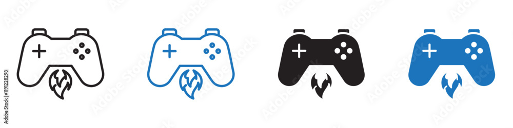 Game booster icon Flat line symbol Game booster icon Flat line symbol