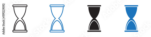 Hourglass end icon Flat line symbol