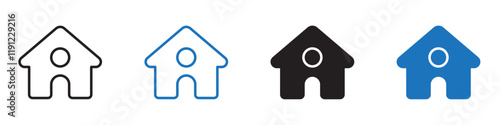 House icon Flat line symbol