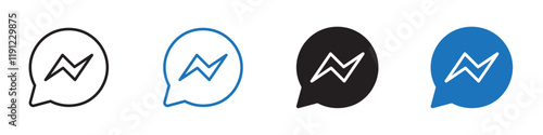 Messenger icon Flat line symbol