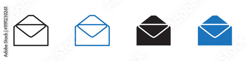 Open mail icon Flat line symbol