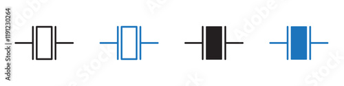 Oscillator icon Flat line symbol