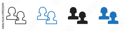 Partners icon Flat line symbol
