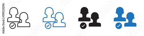 Partnership approve icon Flat line symbol