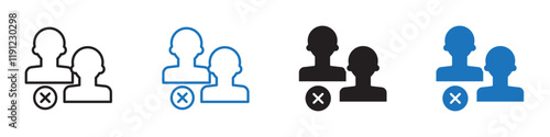 Partnership cancel icon Flat line symbol