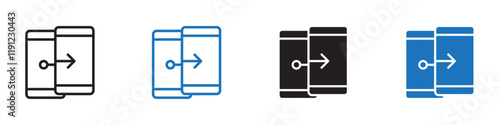 Phone clone icon Flat line symbol