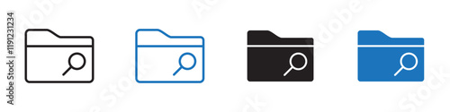 Search folder icon Flat line symbol