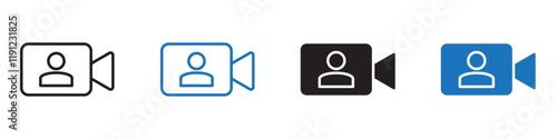 User cam icon Flat line symbol
