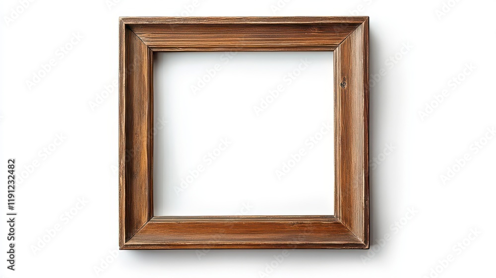 Rustic Wooden Frame on White Background Rustic Wooden Frame on White Background