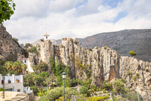 View of the Guadalest lake and the ancient castle in the Spanish province of Alicante