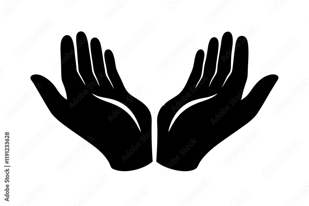 Fototapeta premium silhouette of hands