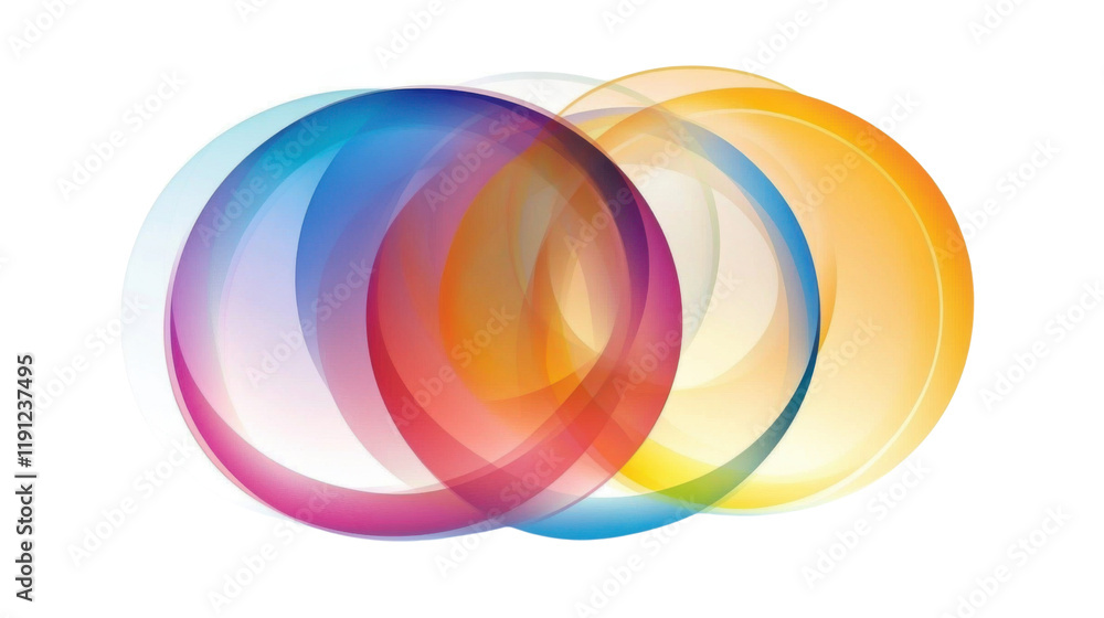 Fototapeta premium Abstract overlapping circle graphic transparent background