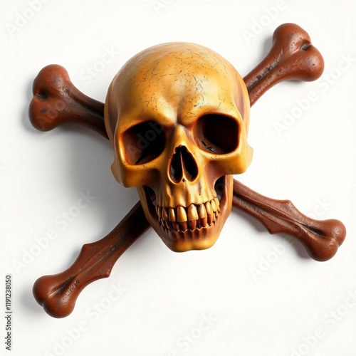 Golden Skull and Crossbones: A Still Life Photography photo