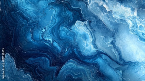 Stunning Blue Abstract Marble Painting