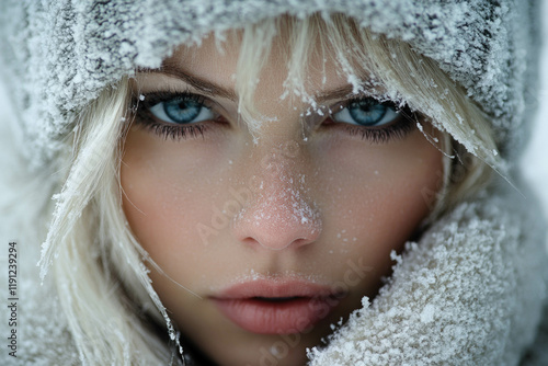 Woman Portrait In Winter