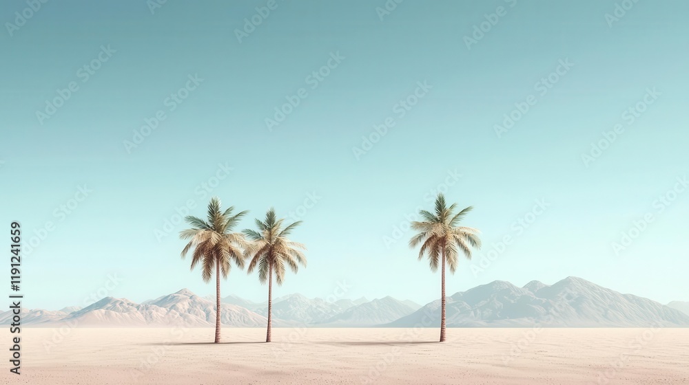 Desert oasis slowly vanishing into heat haze, symbolic climate illusion, artistic Desert oasis slowly vanishing into heat haze, symbolic climate illusion, artistic