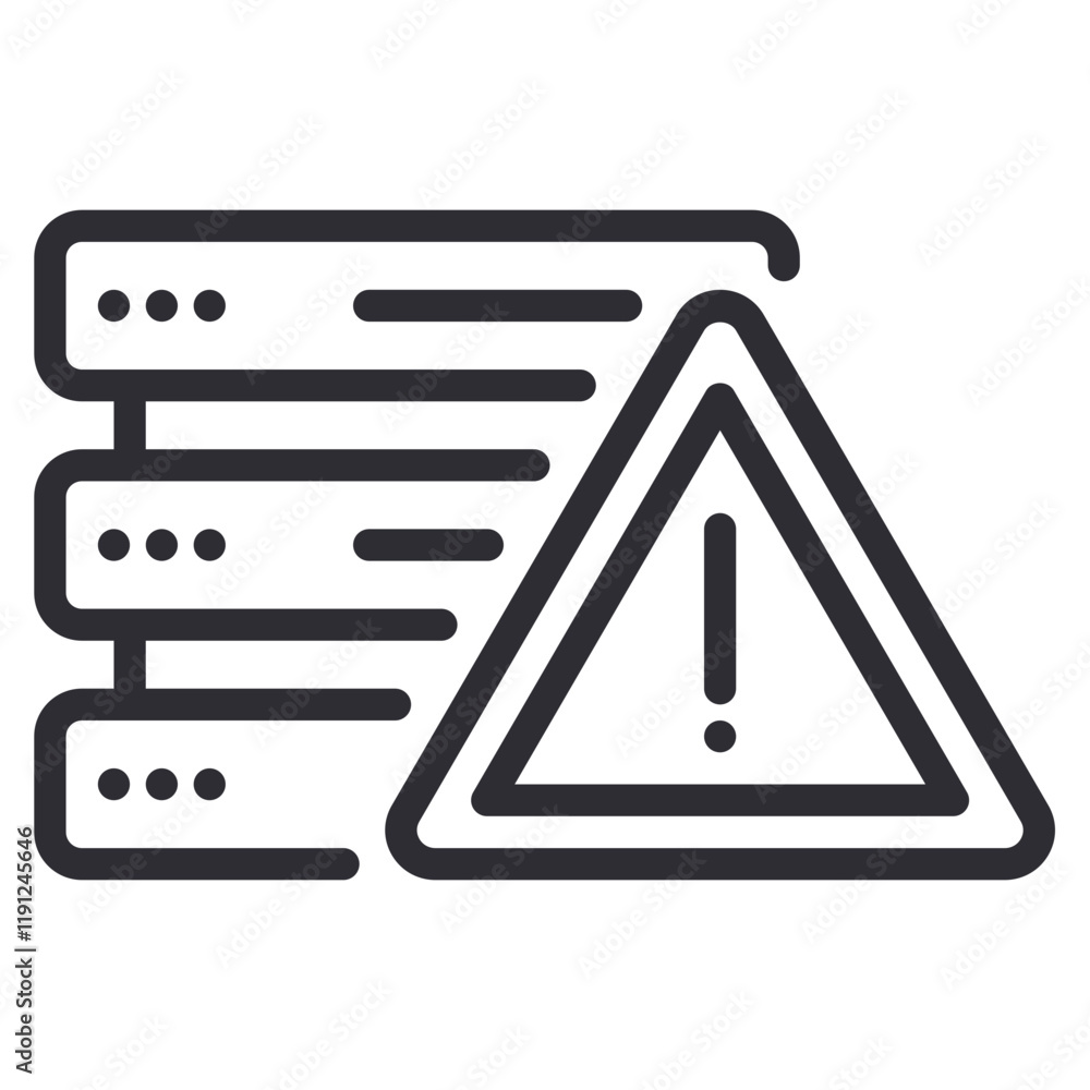 Database warning icon. Big Data isolated on transparent background. Vector illustration. Database warning icon. Big Data isolated on transparent background. Vector illustration.