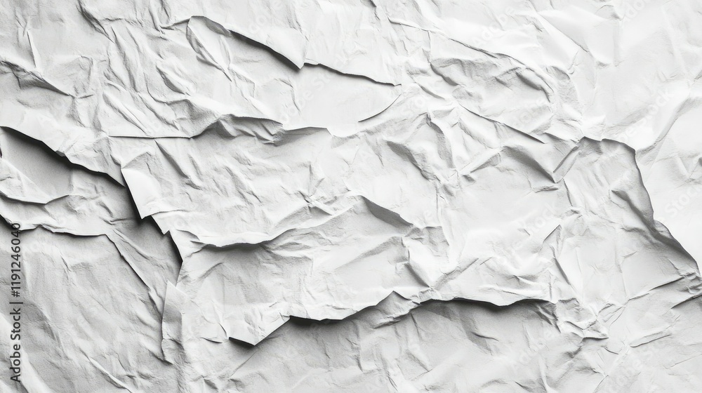 Fototapeta premium Crinkled White Poster Texture