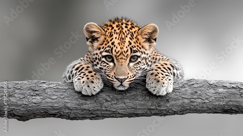 Black and white leopards, artistic conception, minimalism style, fuzzy texture, close-up of eyes, ultra-realistic details, clear and meticulous fur 