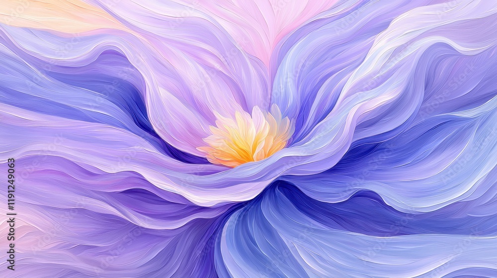 Fototapeta premium Abstract floral illustration with swirling pink and purple pastel petals