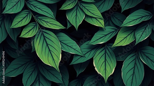 Wallpaper Mural Closeup green leaves background, Overlay fresh leaf pattern, Natural foliage textured and background
 Torontodigital.ca