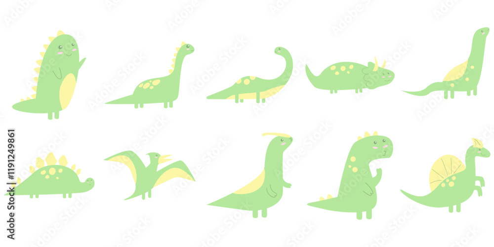 Fototapeta premium Cute Dino Doodle